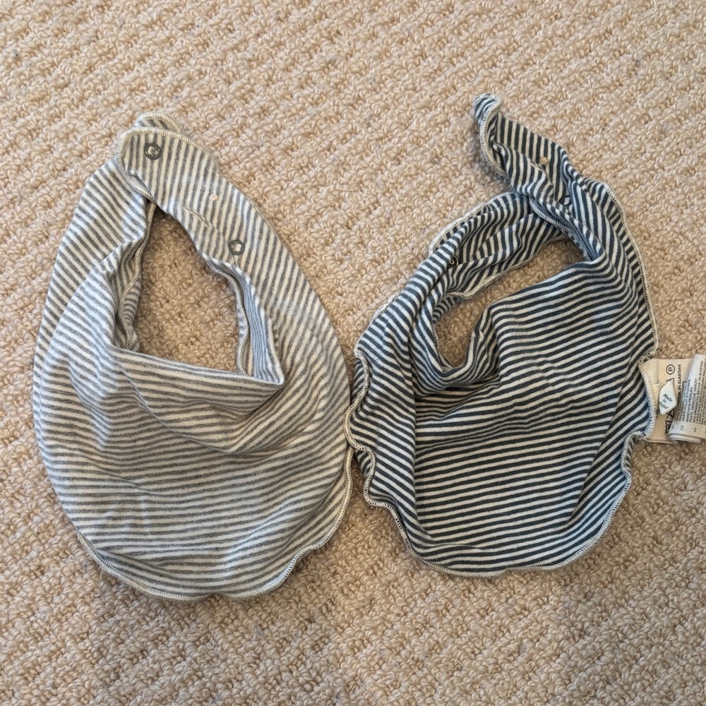 Gray Label Striped Baby Bibs Set